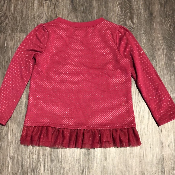 2-5Y Holiday Shirts: Burgundy & Gold Epic Threads Tunic, Gap Reindeer Sweatshirt - Picture 3 of 12